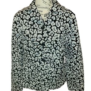Additions by CHICO'S Women's Black & Silver Blazer Jacket Size 1